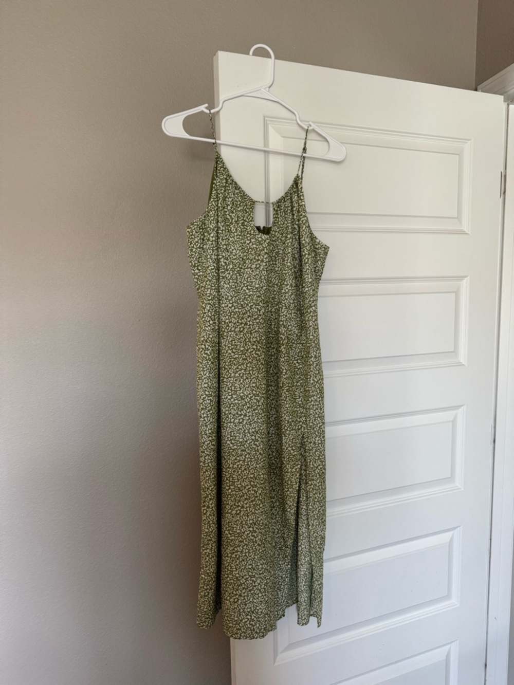 Abercrombie & Fitch Olive Green Floral Slip Dress